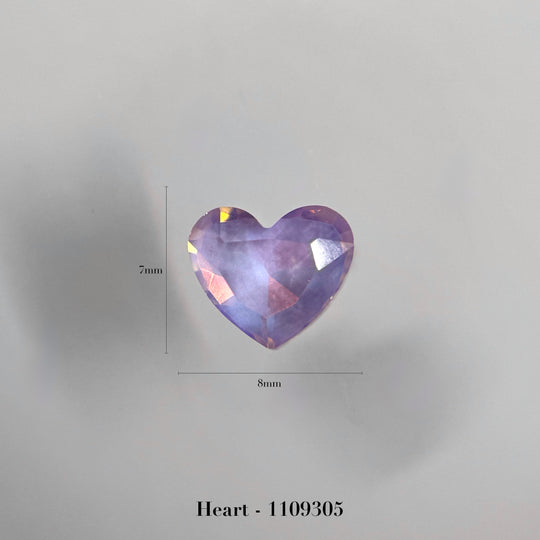 Heart – milky flat 8×7mm