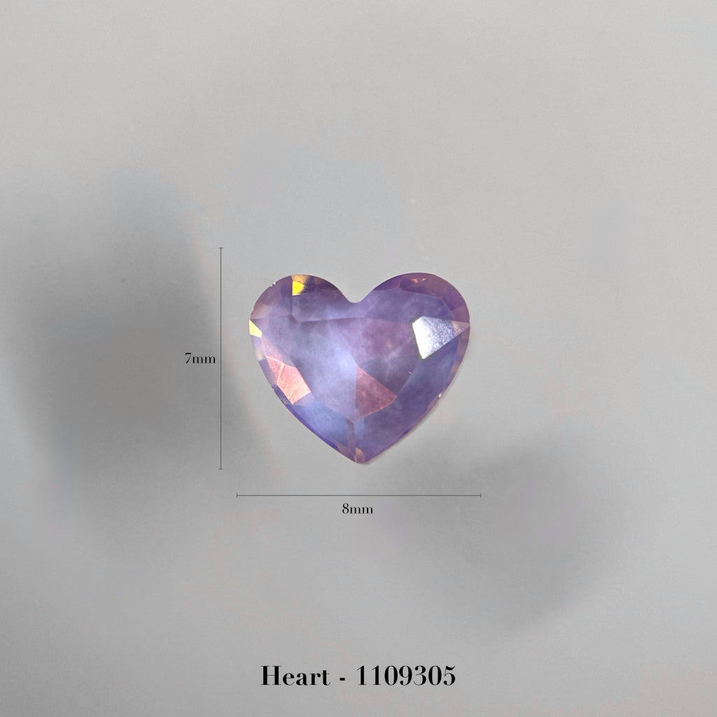 Heart – milky flat 8×7mm
