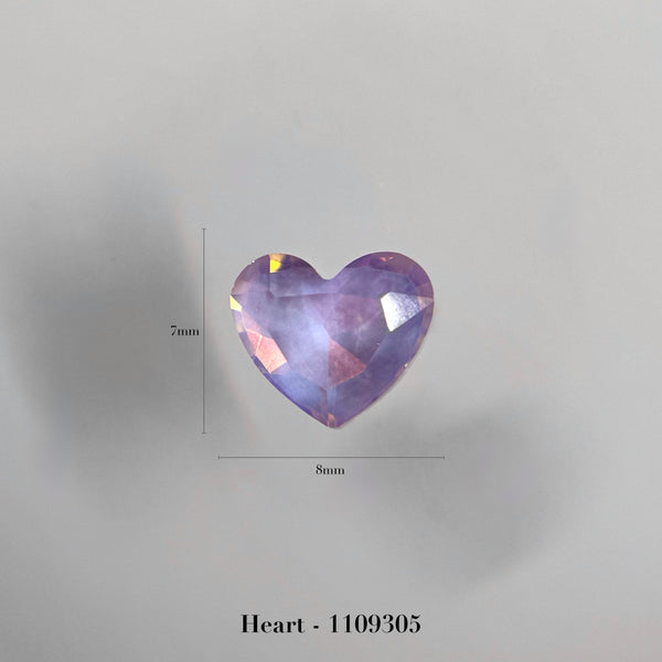 Heart – milky flat 8×7mm